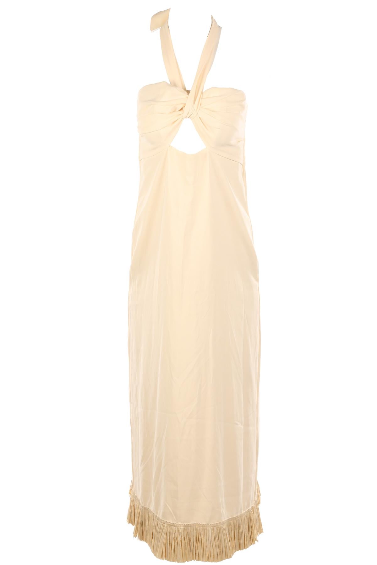 JOHANNA ORTIZ CREAM CREPE MAXI DRESS UK 8