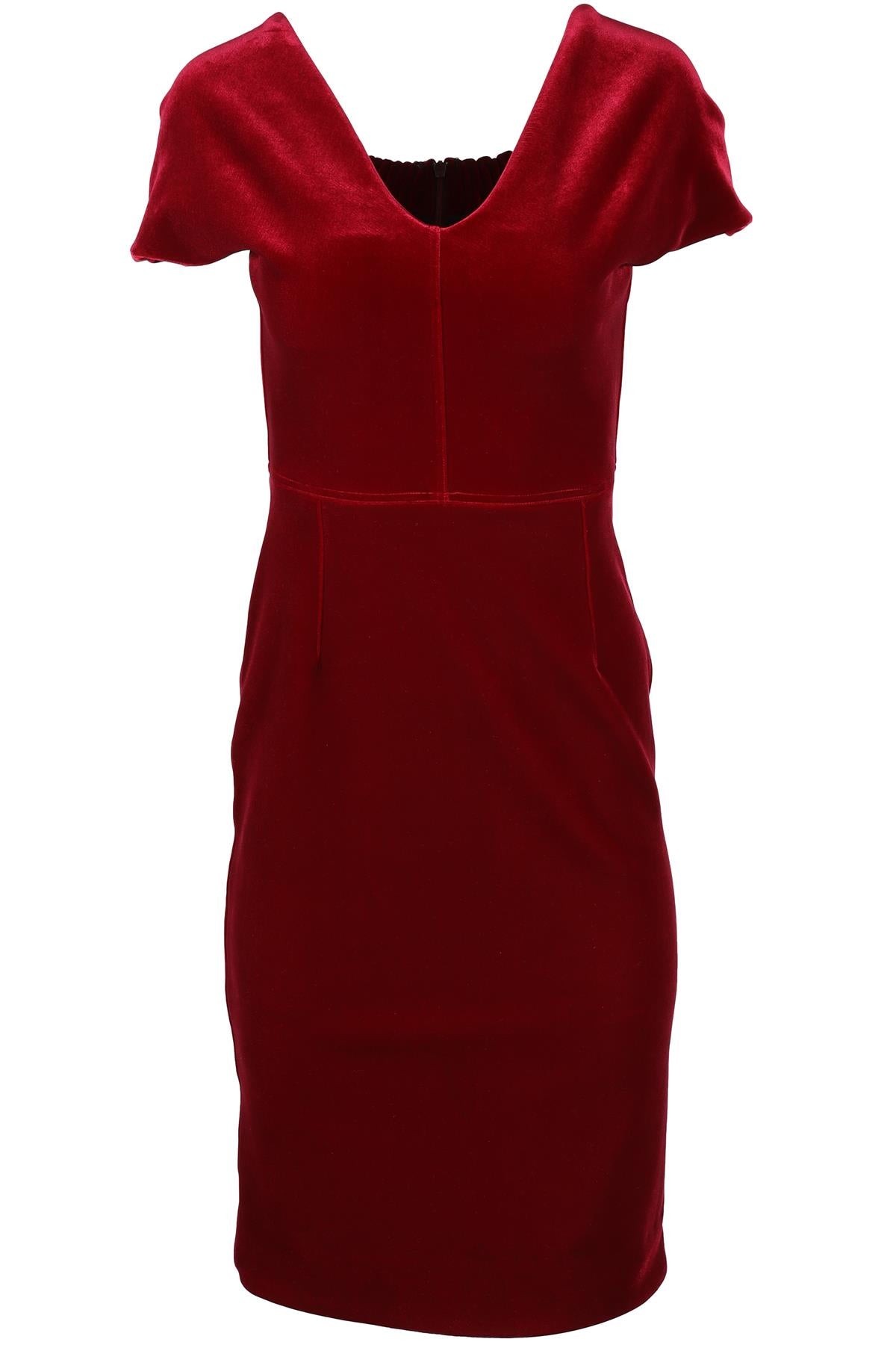 EMILIO DE LA MORENA RED VELVET MINI DRESS UK 8