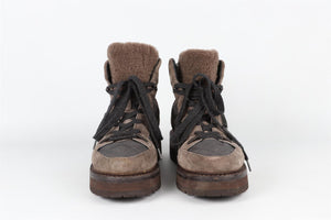 BRUNELLO CUCINELLI BROWN SUEDE ANKLE BOOTS EU 38 UK 5 US 8