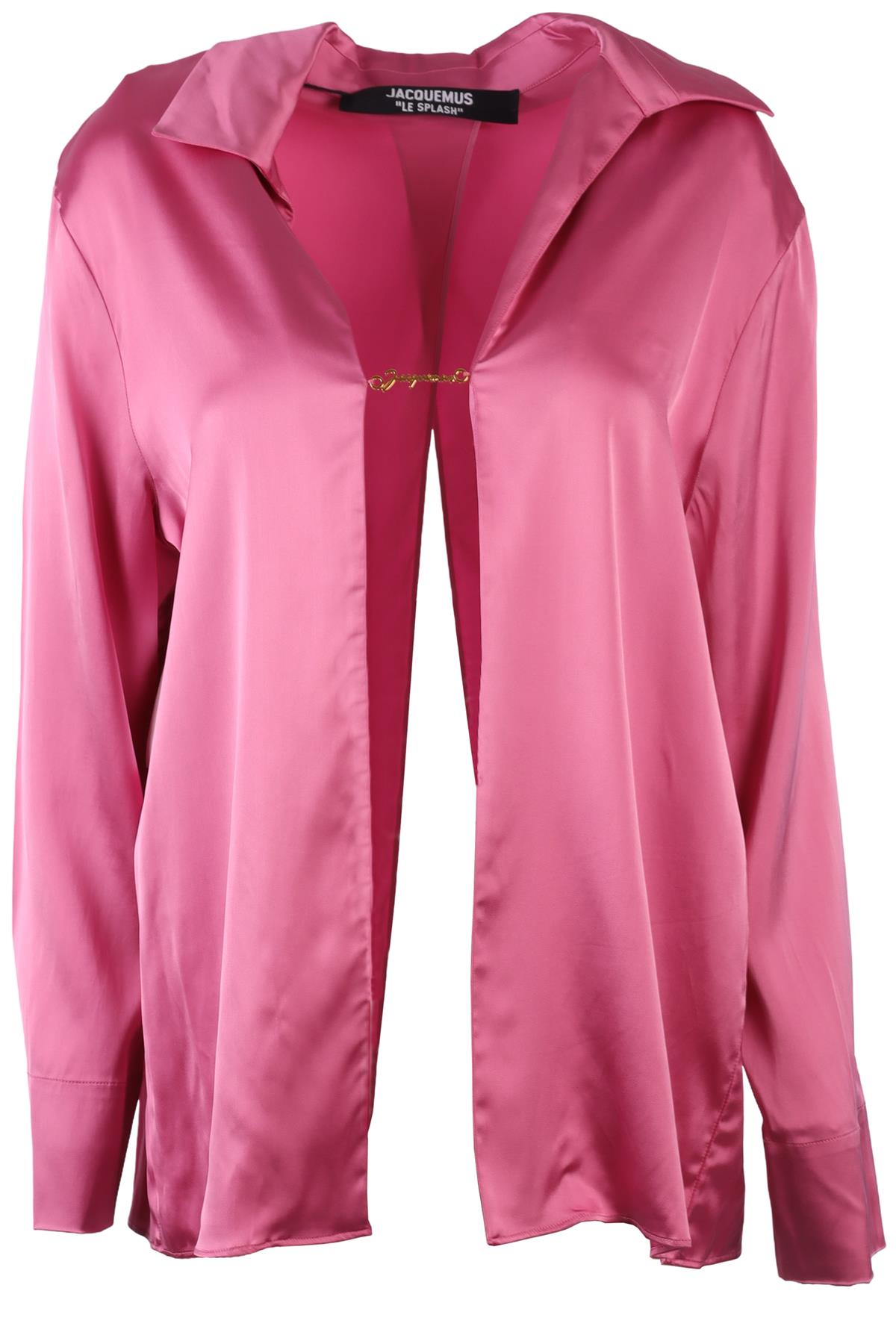 JACQUEMUS PINK SATIN SHIRT FR 40 UK 12