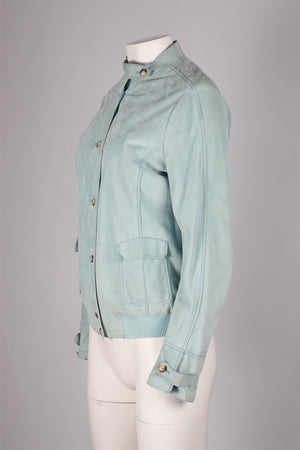 FRANK NAMANI BLUE SUEDE JACKET FR 46 UK 18