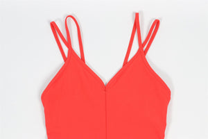 ALO YOGA RED JERSEY PLAYSUIT XSMALL