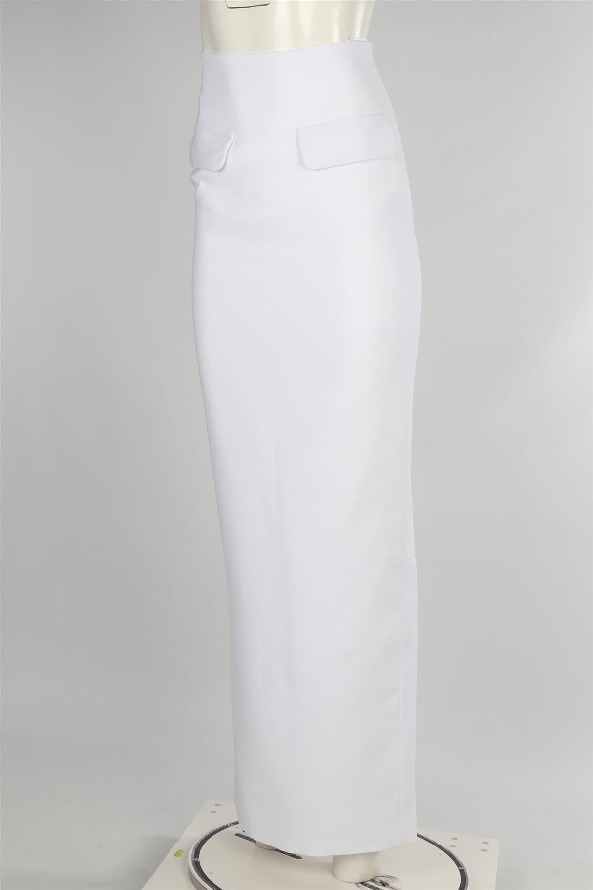MÔNOT WHITE CREPE MAXI SKIRT IT 36 UK 4