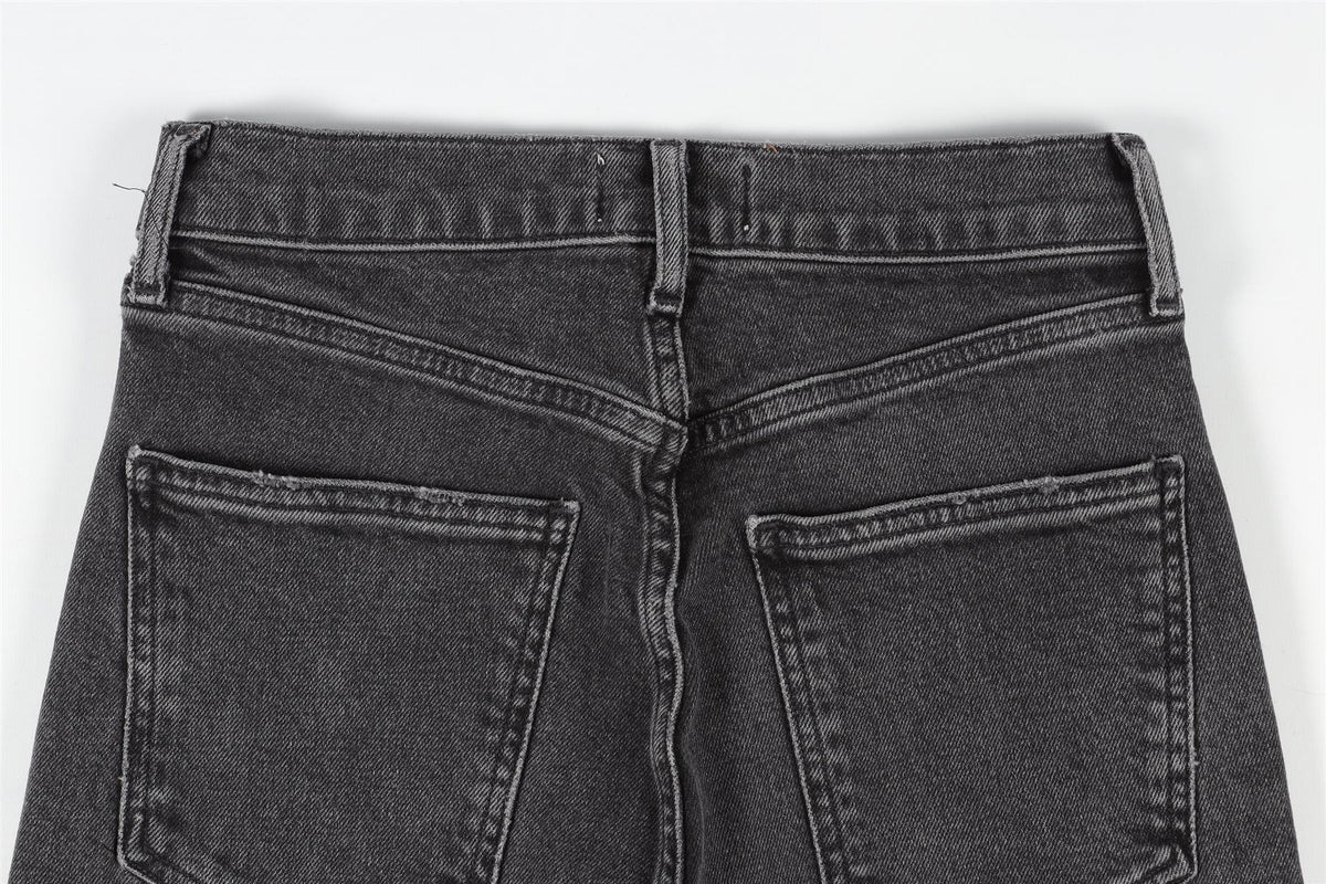 AGOLDE BLACK HIGH RISE STRAIGHT LEG JEANS W24 UK 6