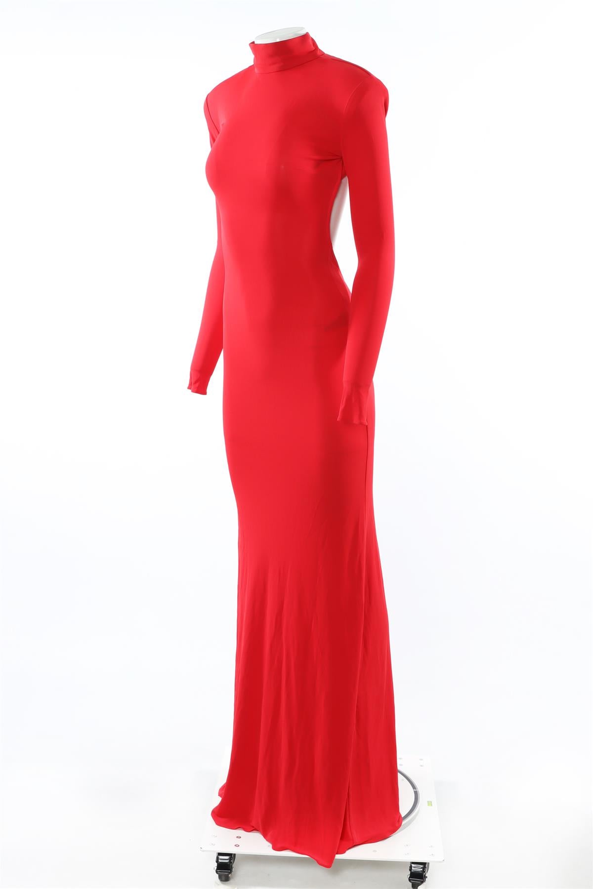 THE NEW ARRIVALS ILKYAZ OZEL RED JERSEY MAXI DRESS IT 36 UK 4
