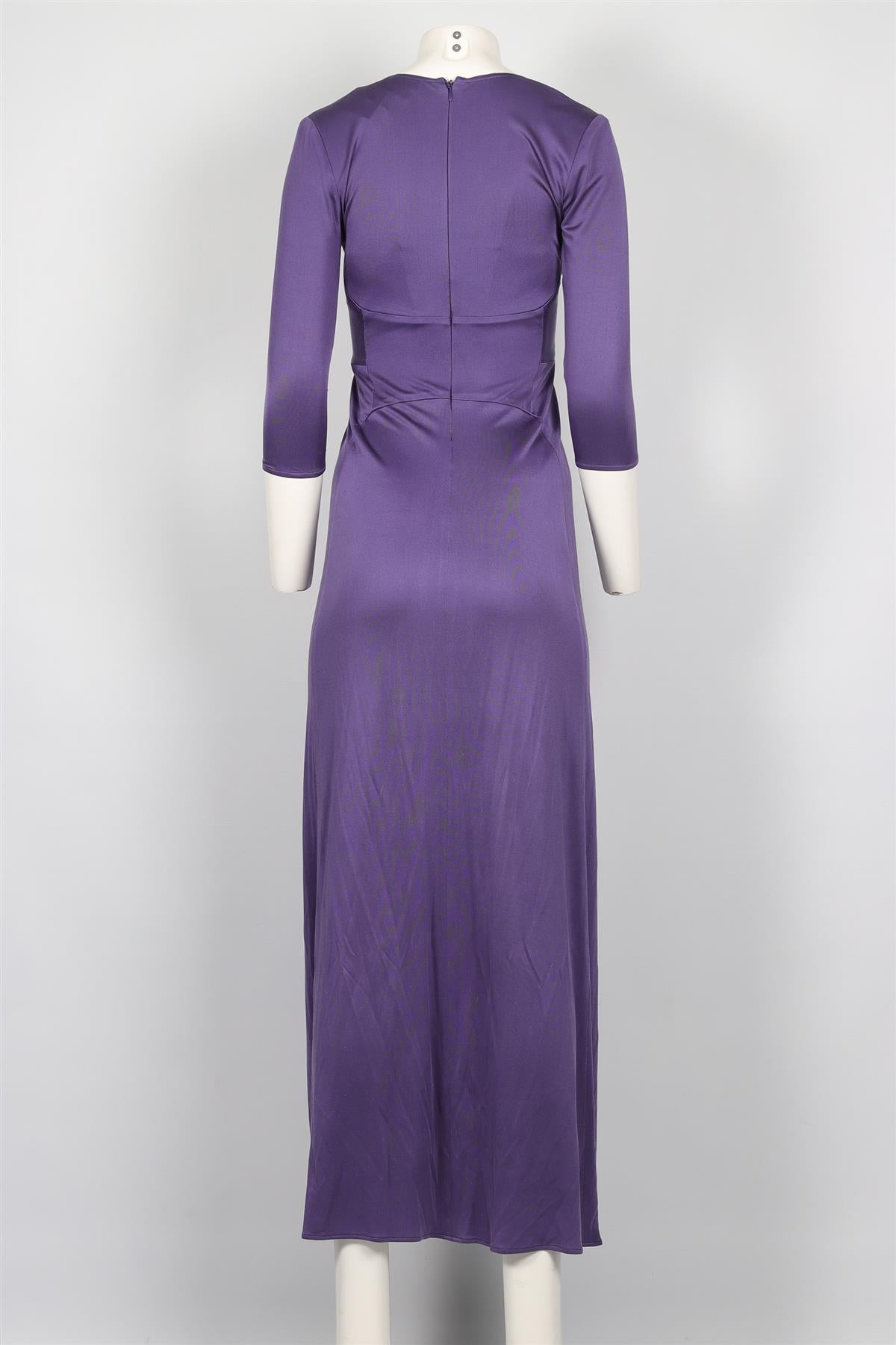 ISSA LONDON PURPLE SILK MAXI DRESS UK 10