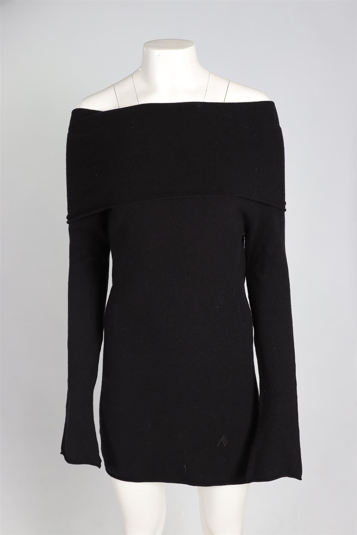THE ATTICO BLACK WOOL TOP IT 44 UK 12