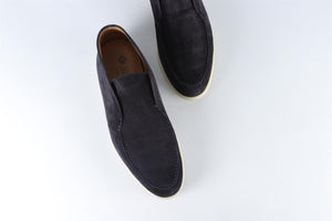 LORO PIANA NAVY MEN'S OPEN WALK SUEDE BOOTS EU 42 UK 8 US 9