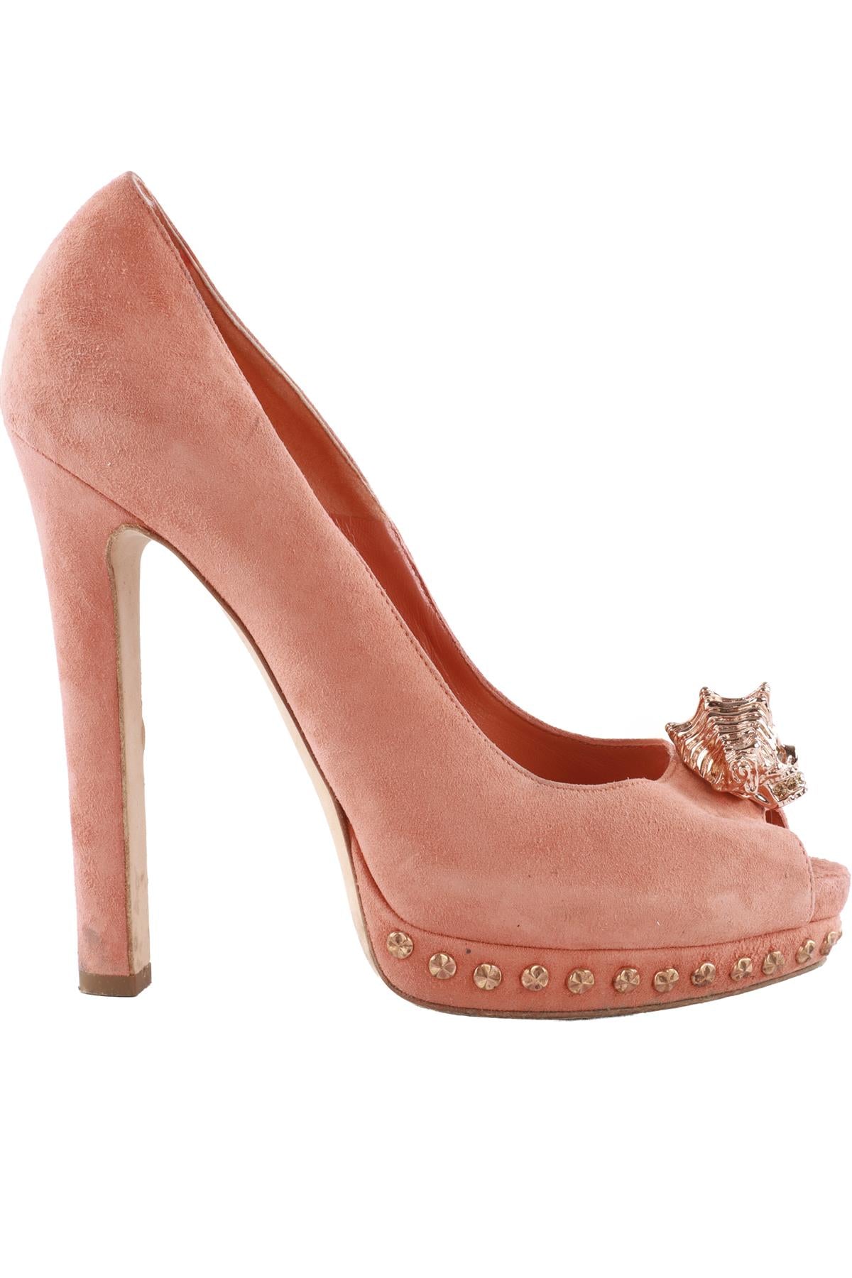 ALEXANDER MCQUEEN ORANGE SUEDE PATFORM PUMPS EU 38 UK 5 US 8