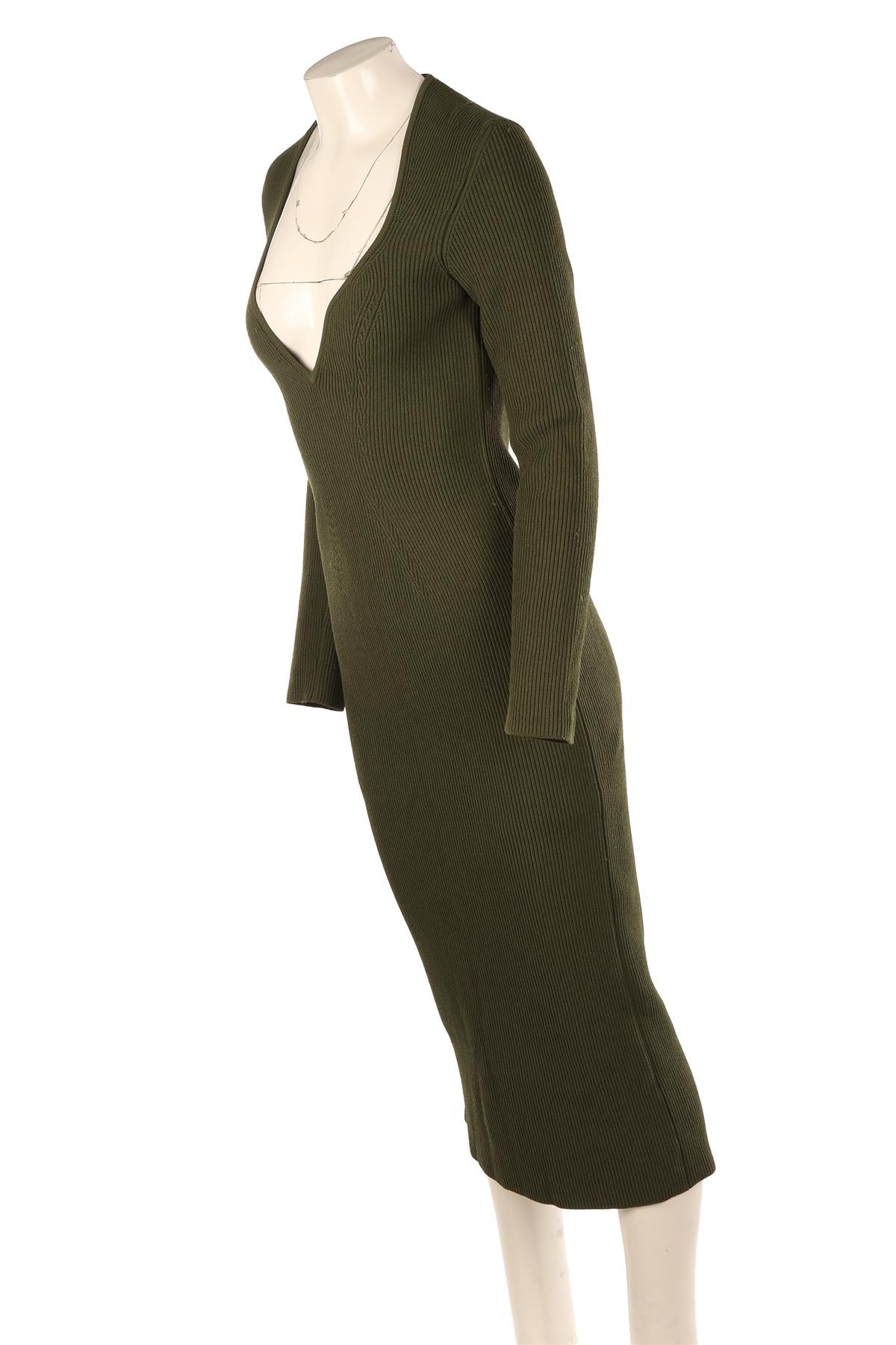 KHAITE GREEN KNIT MAXI DRESS LARGE