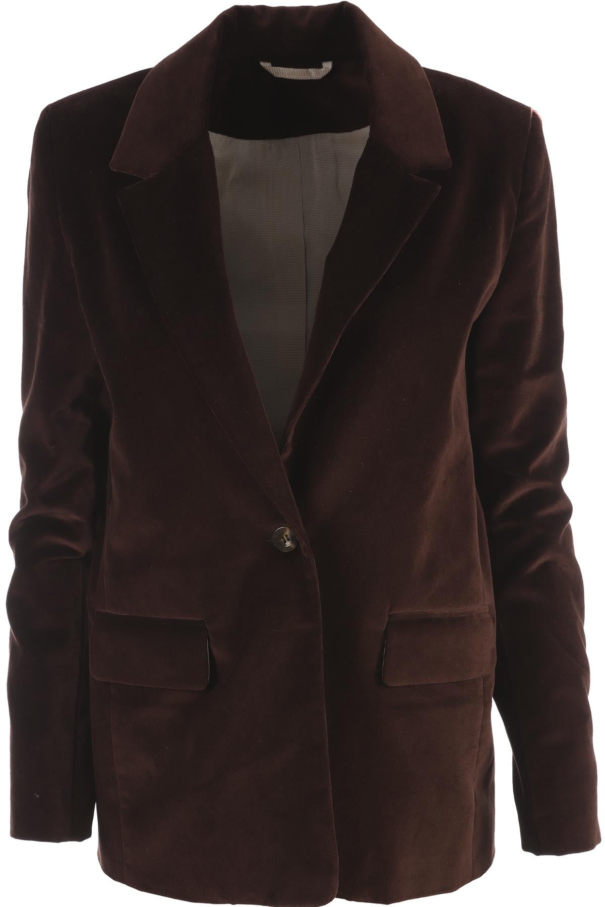 KIPPER BROWN VELVET BLAZER UK 8