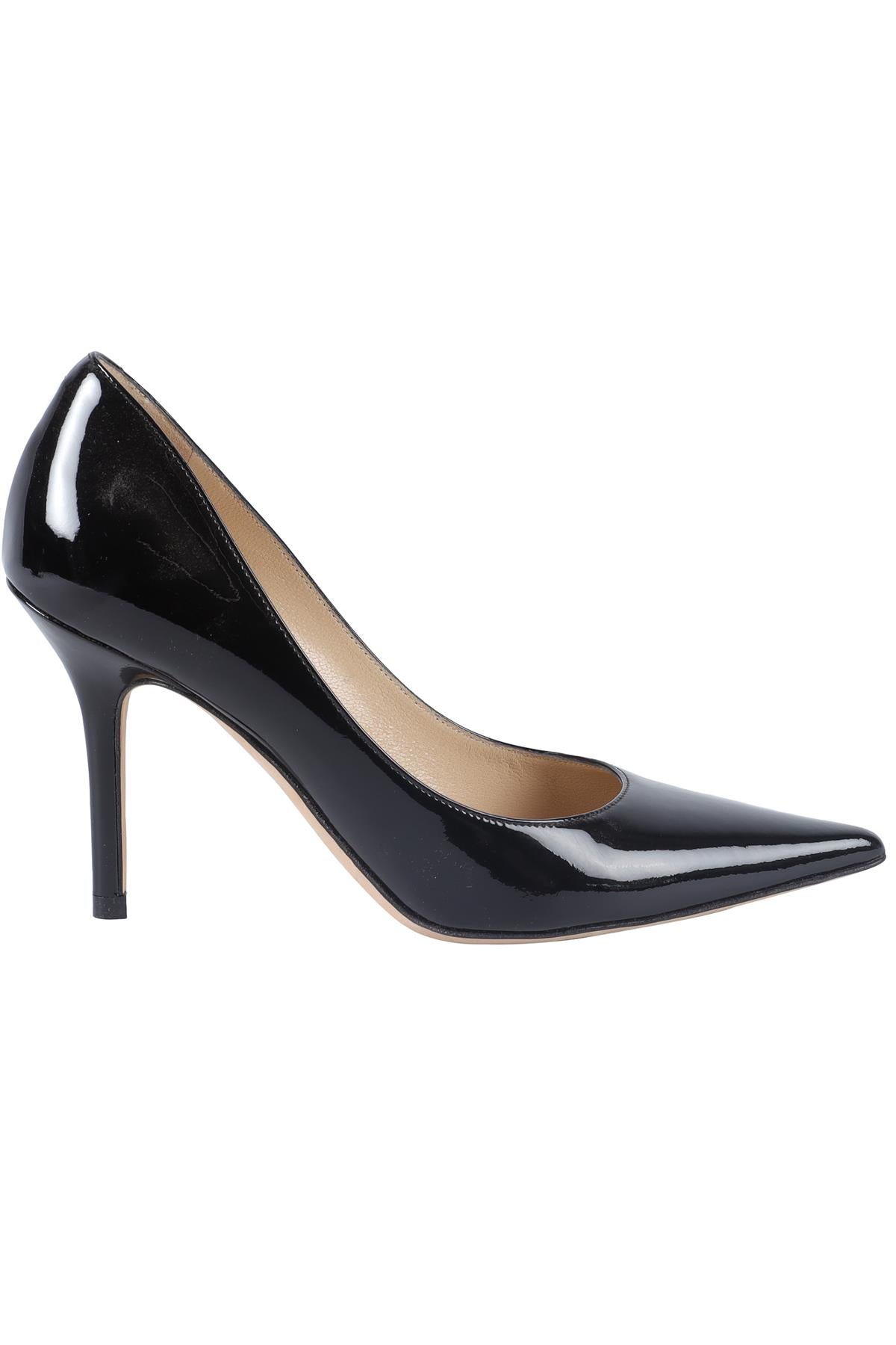JIMMY CHOO BLACK PATENT LEATHER PUMPS EU 34 UK 1 US 4