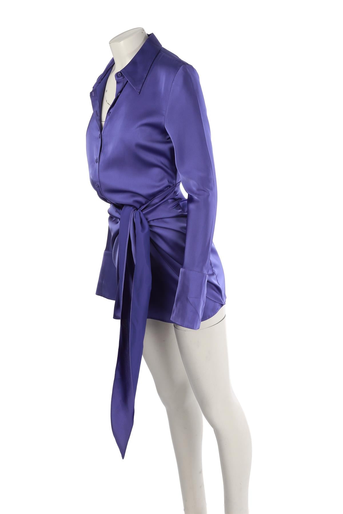 RAT & BOA PURPLE SATIN MINI DRESS SMALL