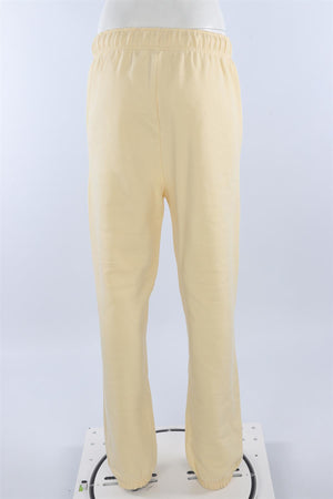ALO YOGA YELLOW COTTON TRACK PANTS MEDIUM
