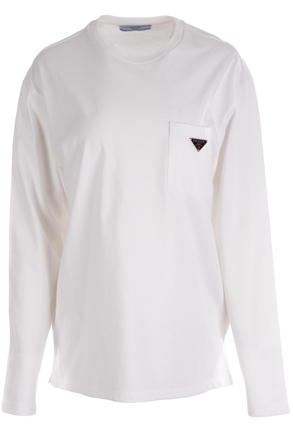 PRADA WHITE COTTON TOP MEDIUM
