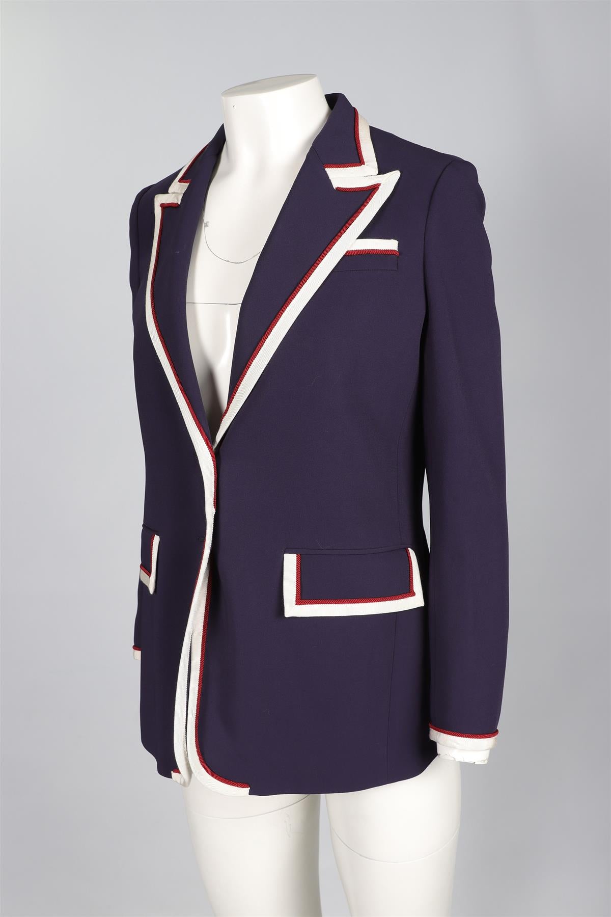 GUCCI NAVY COTTON BLAZER IT 42 UK 10
