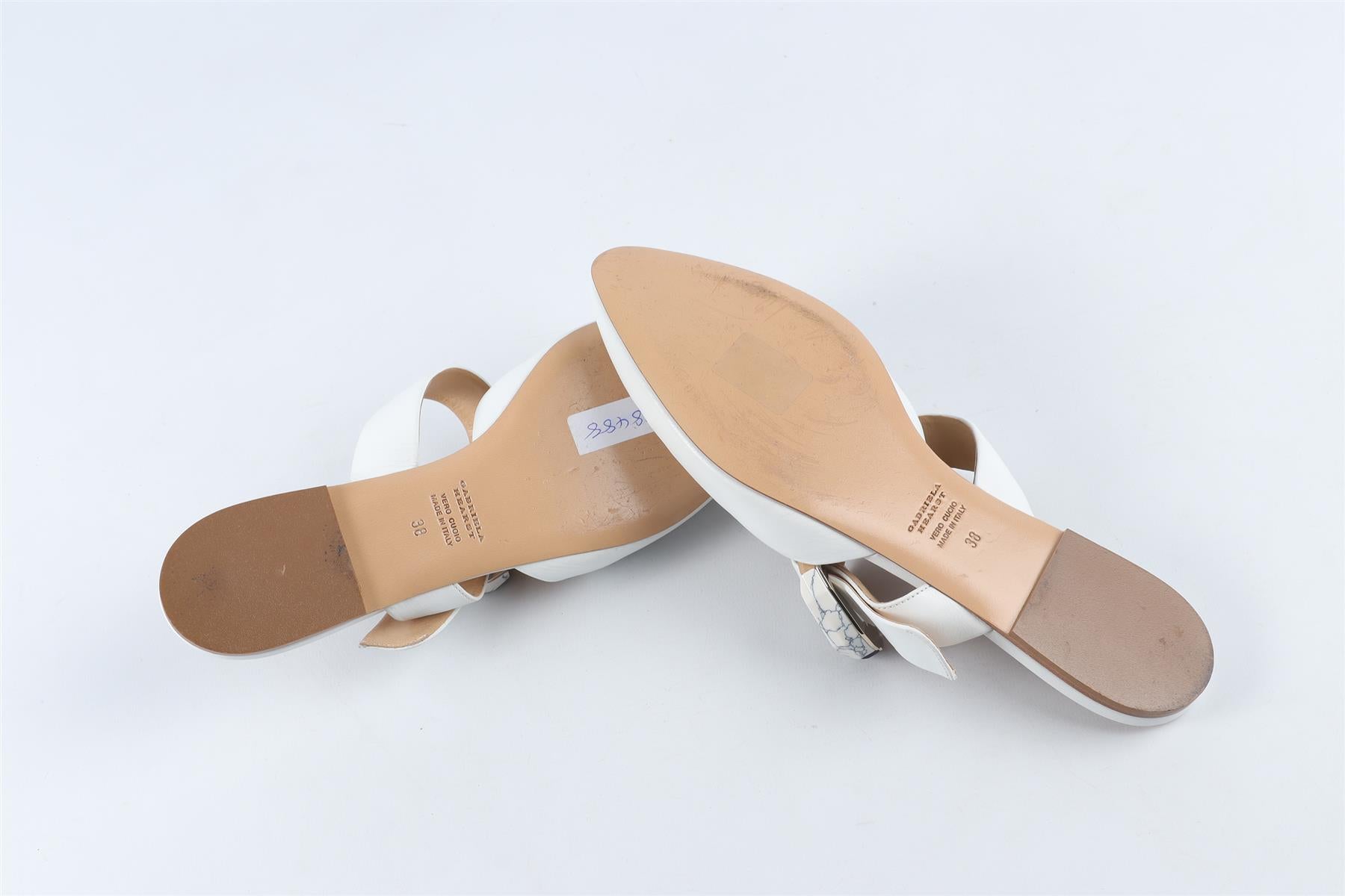 GABRIELA HEARST WHITE LEATHER MULES EU 38 UK 5 US 8