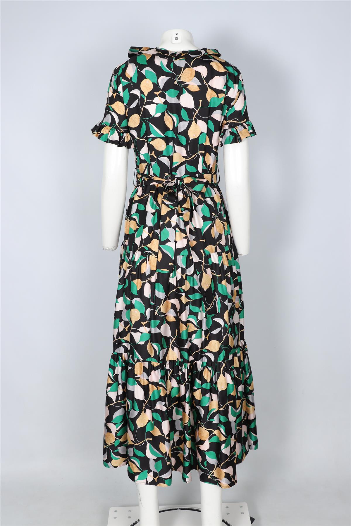 LA DOUBLEJ GREEN SILK MAXI DRESS XSMALL