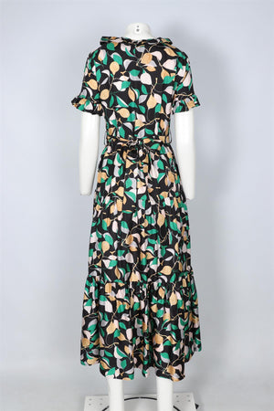 LA DOUBLEJ GREEN SILK MAXI DRESS XSMALL