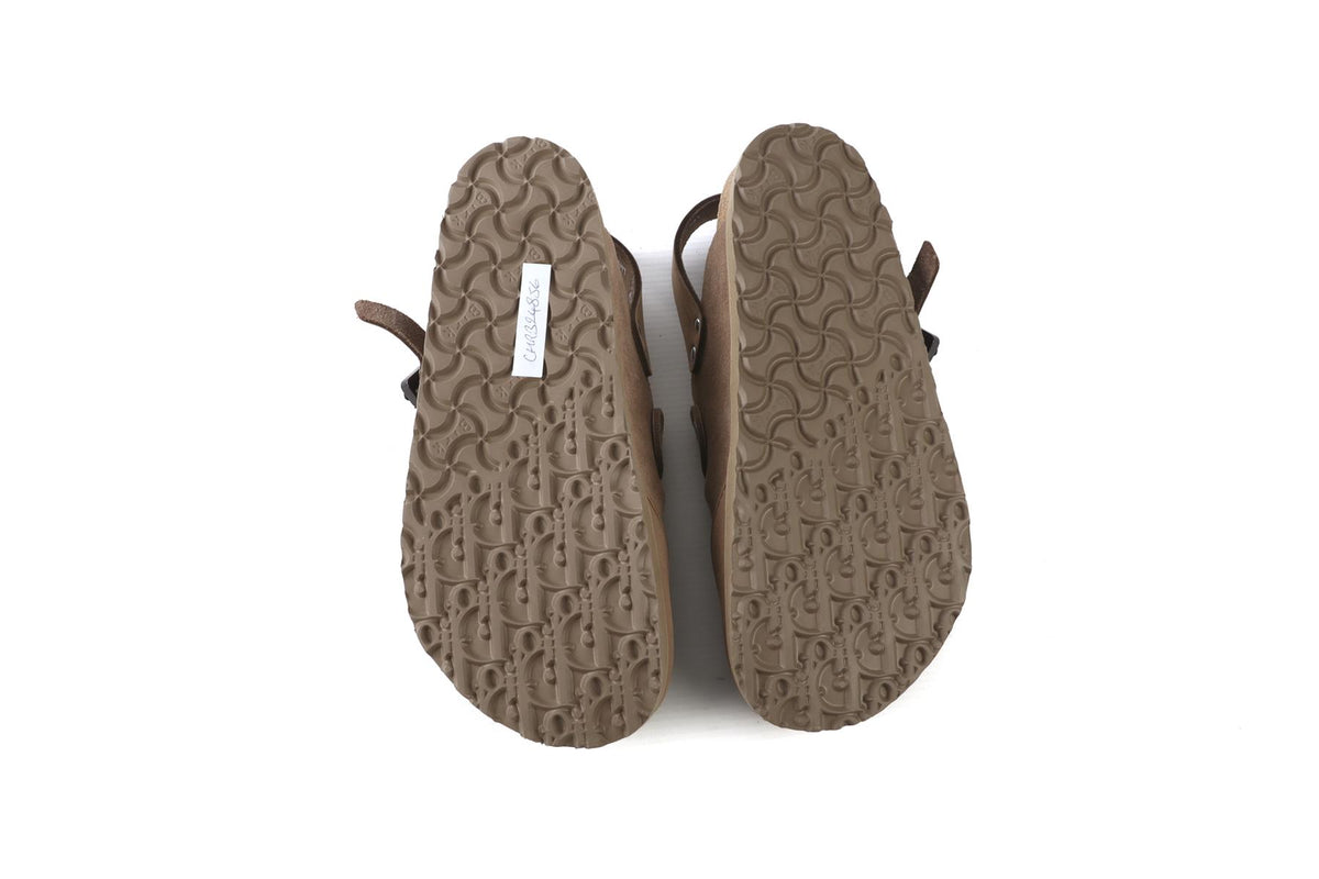CHRISTIAN DIOR + BIRKENSTOCK BROWN TOKO FELT MULES EU 39 UK 6 US 9