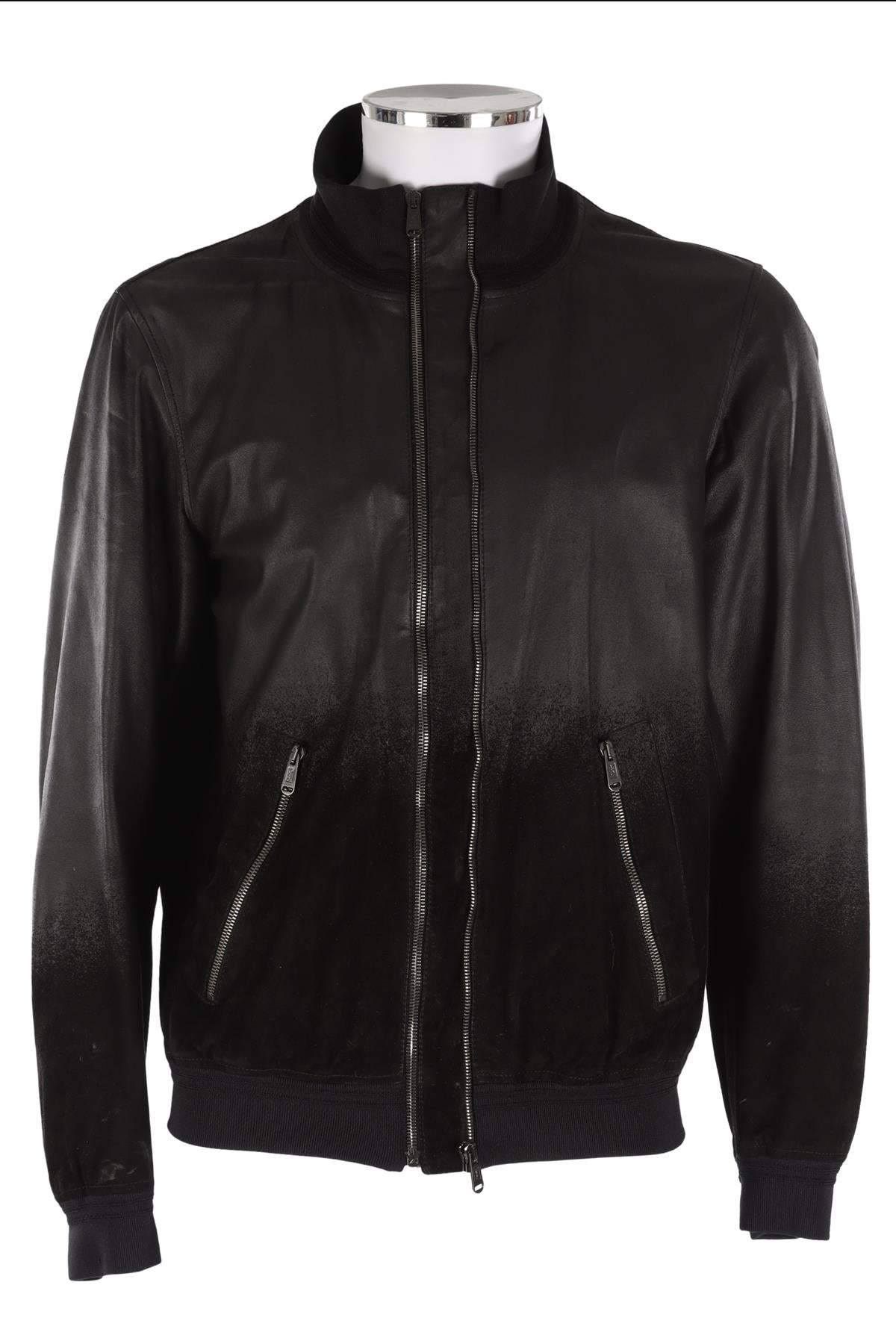 YVES SAINT LAURENT BLACK MEN'S COTTON BOMBER JACKET IT 52 UK 42