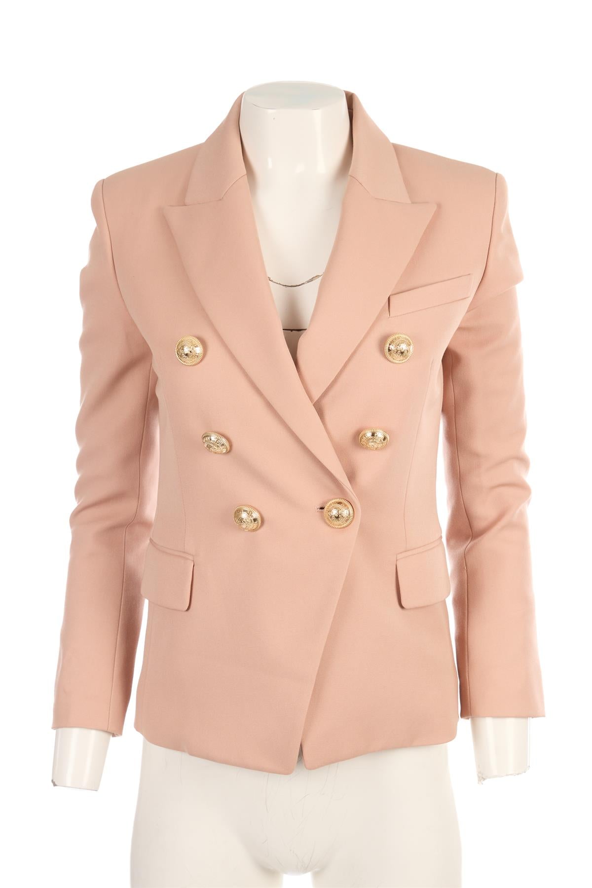BALMAIN NUDE WOOL BLAZER FR 36 UK 8
