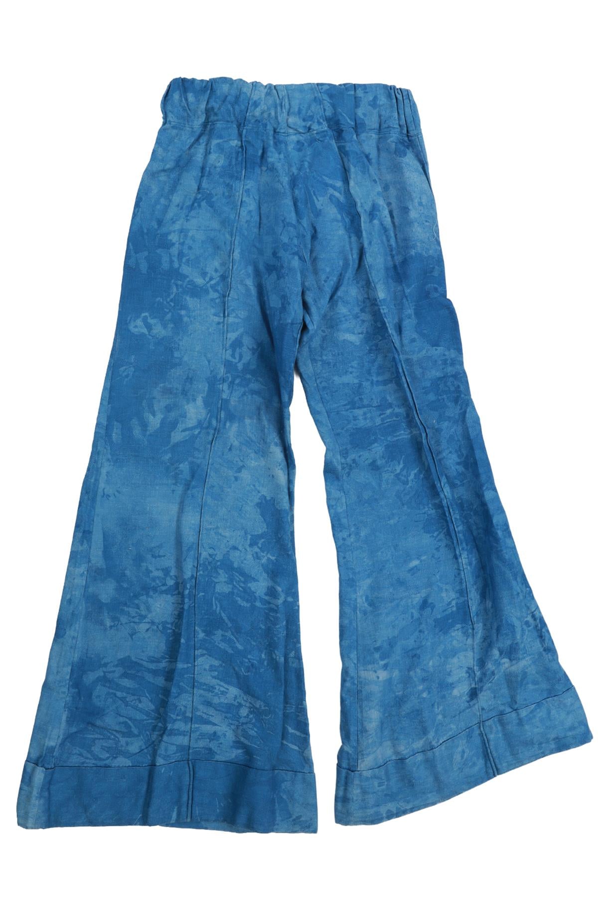 THANK YOU HAVE A GOOD DAY BLUE COTTON WIDE LEG PANTS SMALL