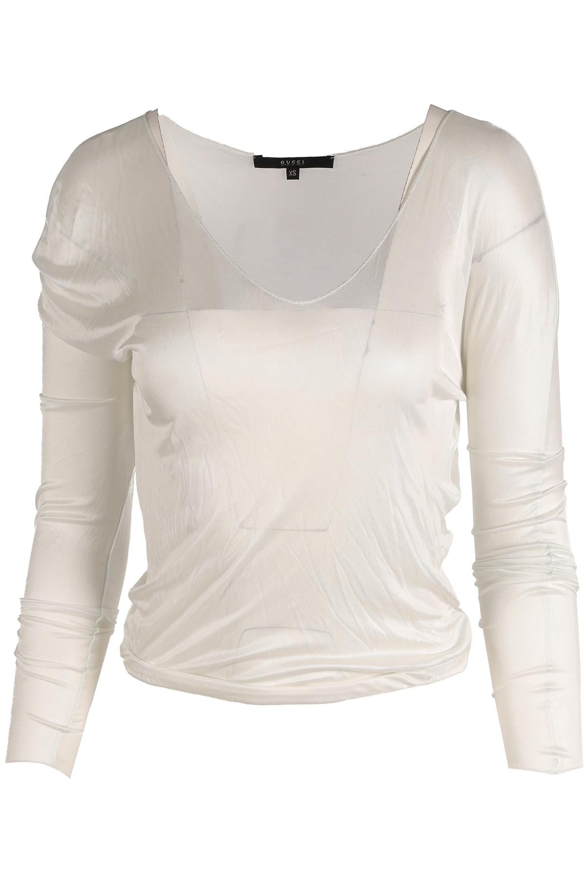 GUCCI IVORY VINTAGE JERSEY TOP XSMALL