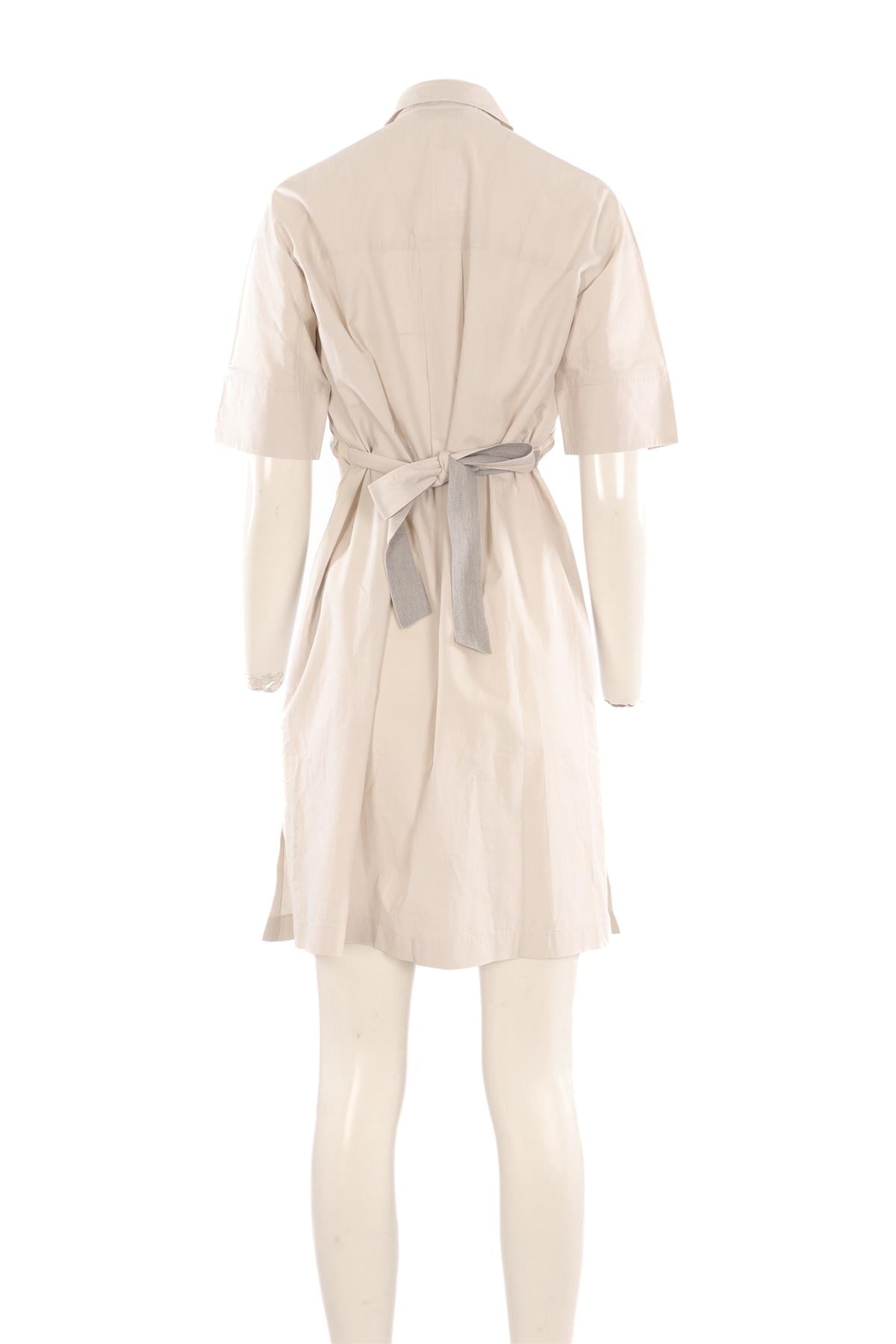FABIANA FILIPPI GREY COTTON MIDI DRESS XSMALL