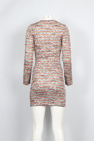 MISSONI MULTICOLOURED KNIT MINI DRESS IT 46 UK 14