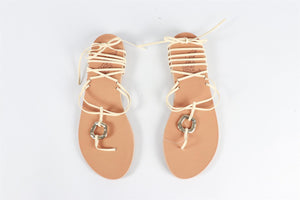 ANCIENT GREEK SANDALS BEIGE LEATHER SANDALS