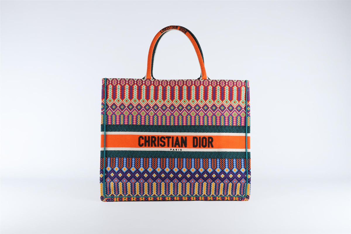 CHRISTIAN DIOR MULTI 2018 BOOK LARGE OBLIQUE CANVAS TOTE BAG