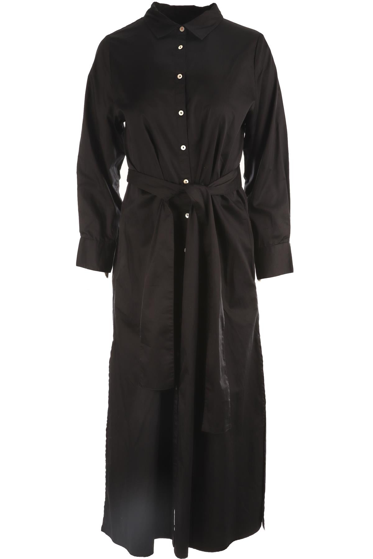 RAE FEATHER BLACK COTTON MAXI DRESS SMALL