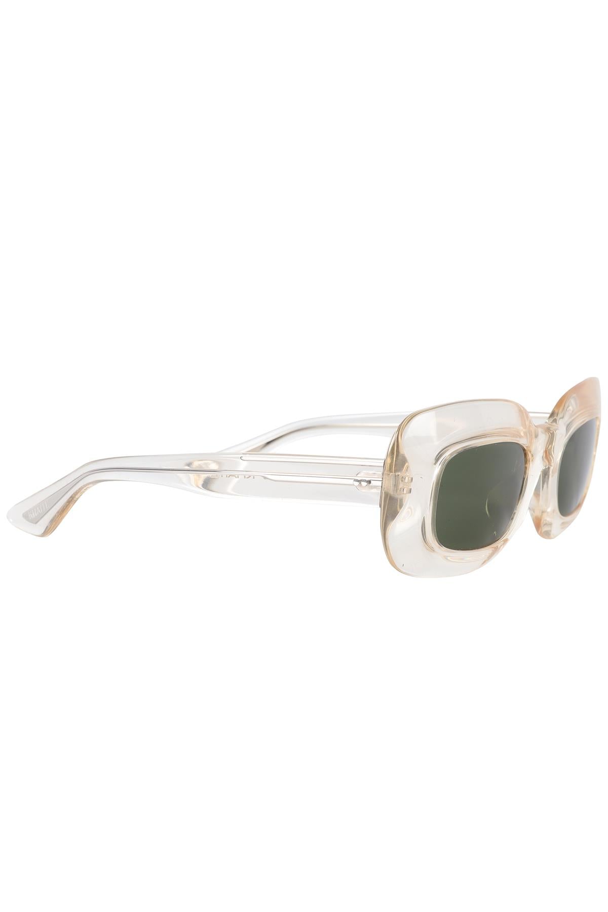 OLIVER PEOPLES + KHAITE NEUTRALS RECTANGLE FRAME ACETATE SUNGLASSES