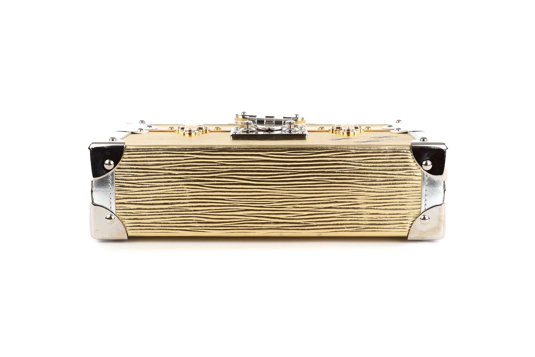 LOUIS VUITTON GOLD 2017 PETITE MALLE EPI LEATHER CLUTCH