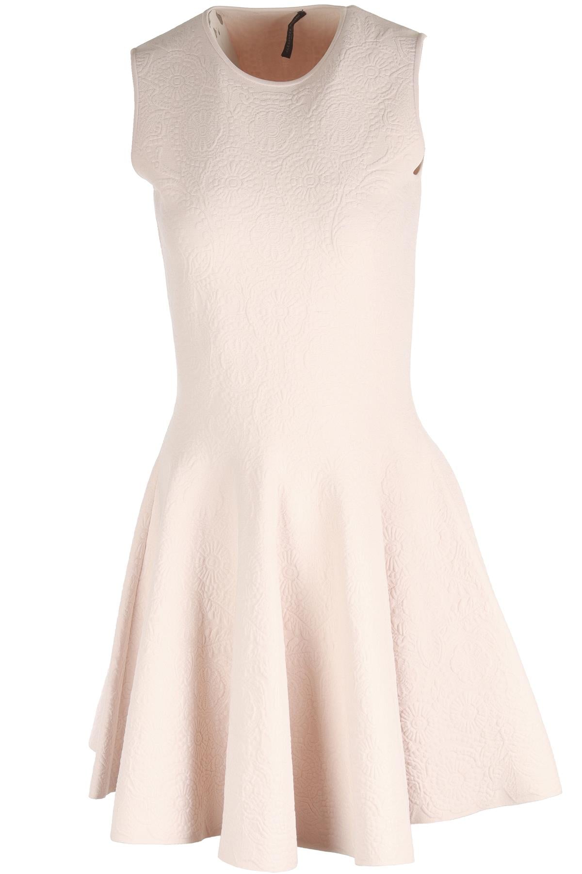 ALEXANDER MCQUEEN PINK KNIT MIDI DRESS LARGE