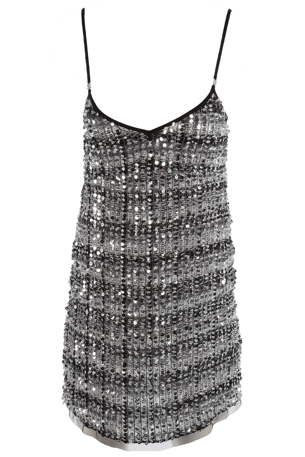 CHANEL 2024 BLACK SEQUIN MINI DRESS FR 38 UK 10