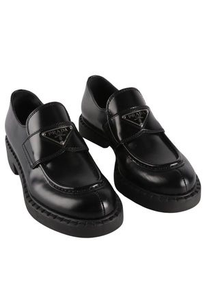 PRADA BLACK LEATHER LOAFERS EU 35