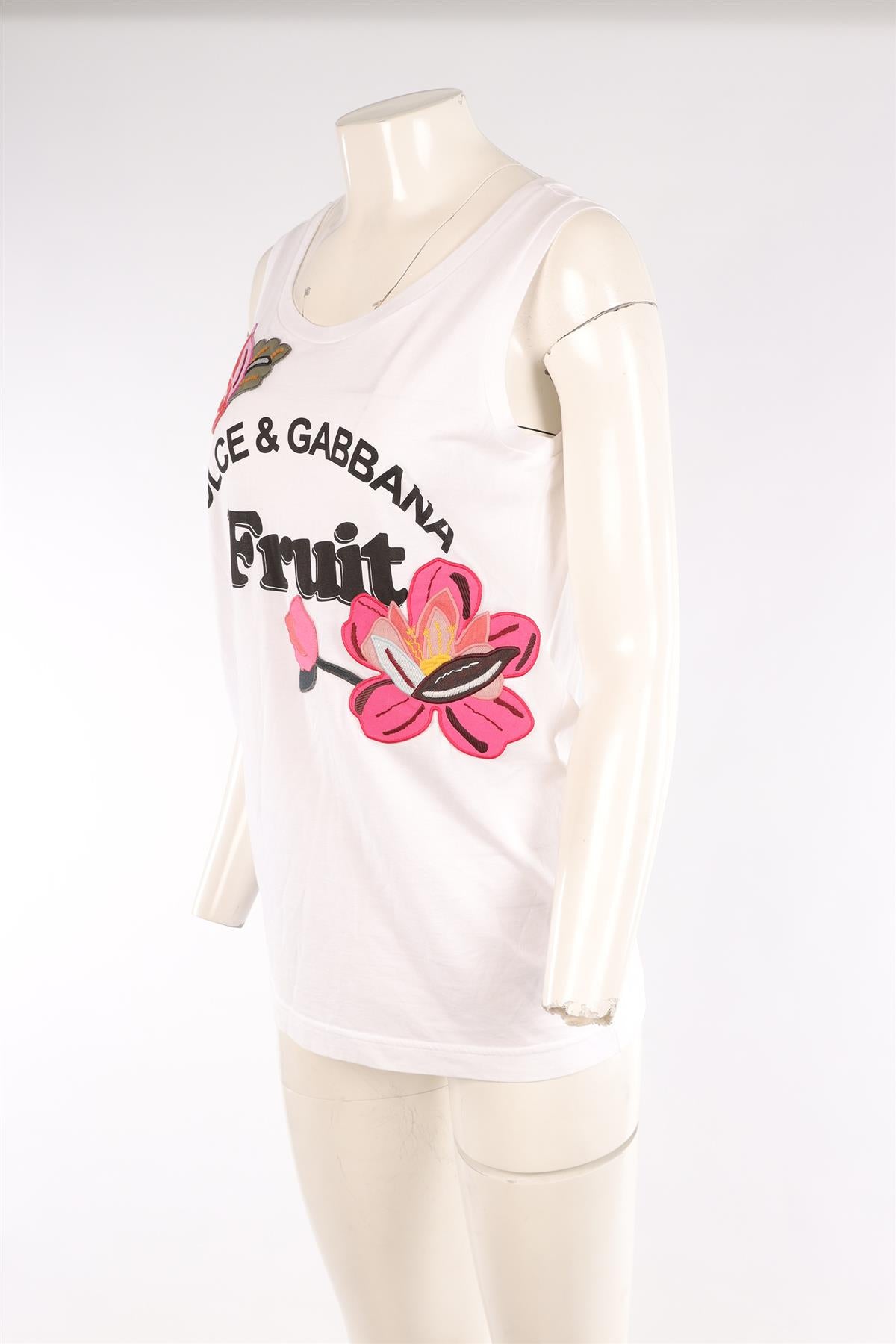 DOLCE & GABBANA WHITE COTTON TOP IT 40 UK 8