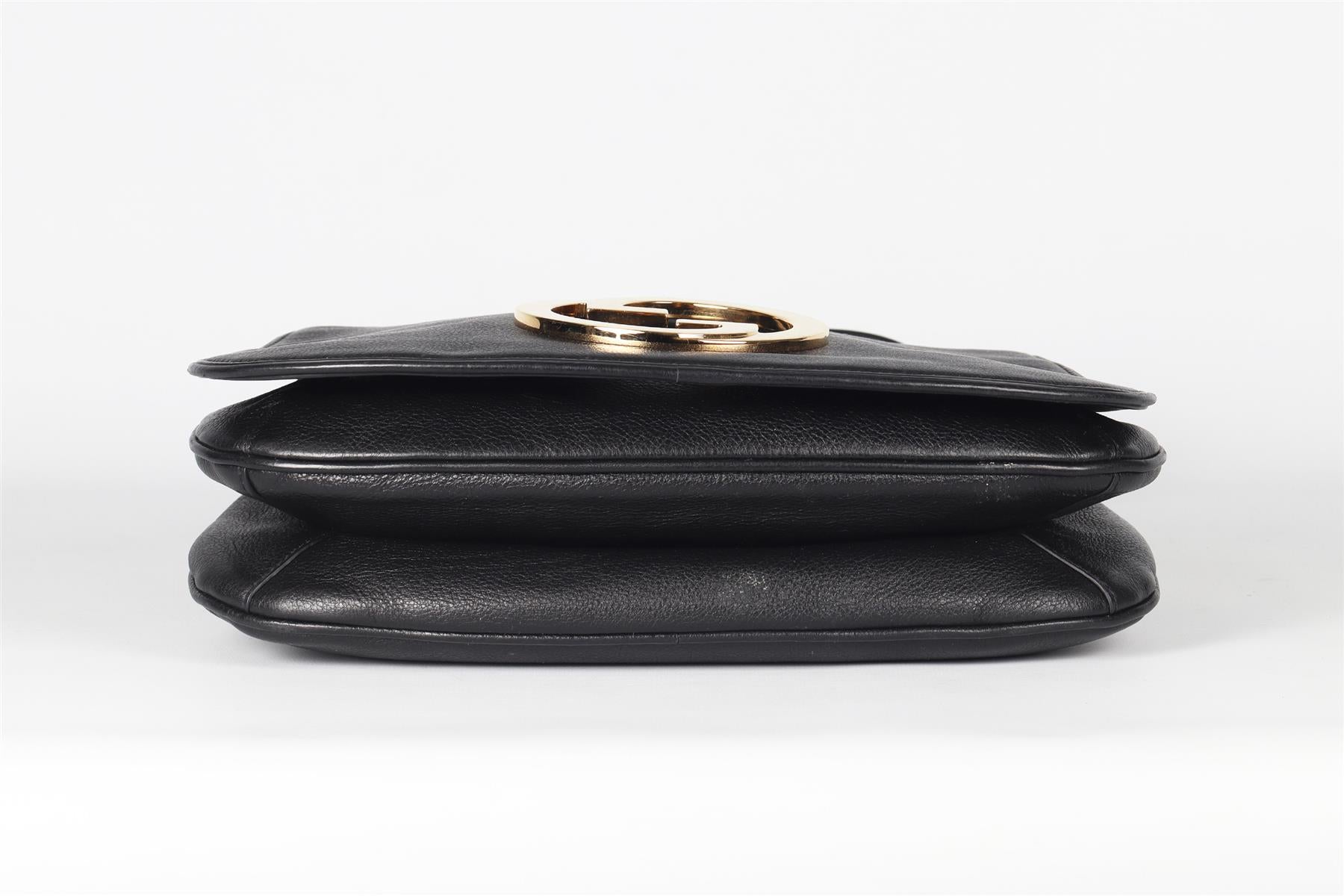 GUCCI BLACK BLONDIE MEDIUM GG LEATHER SHOULDER BAG