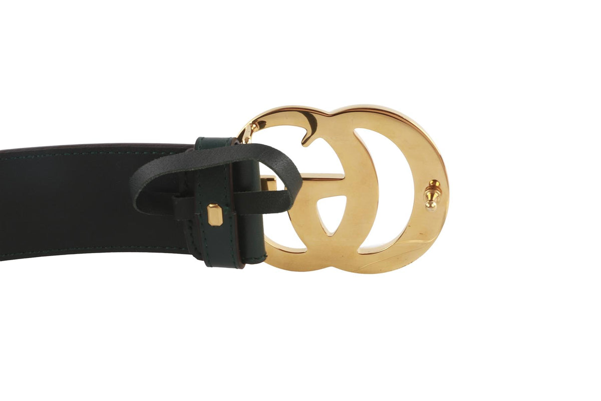 GUCCI GREEN GG LEATHER WAIST BELT 80CM