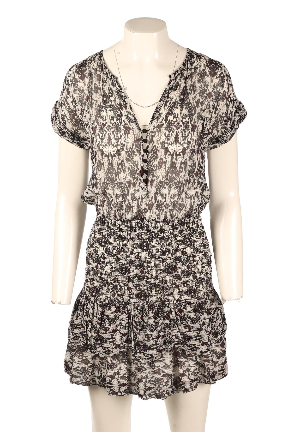 MAJE BLACK CREPE MINI DRESS FR 36 UK 8
