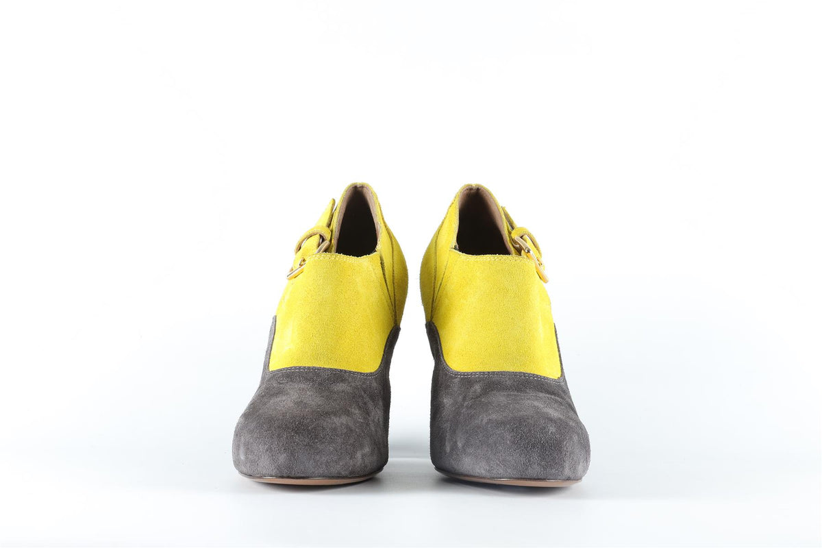MARNI YELLOW AND GREY SUEDE ANKLE BOOTS EU 39 UK 6 US 9