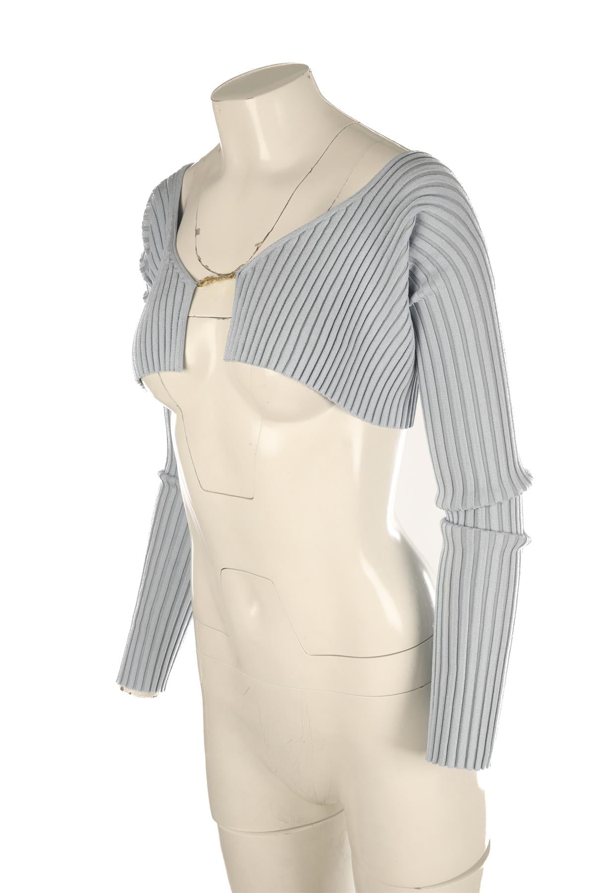 JACQUEMUS BLUE KNIT TOP FR 36 UK 8