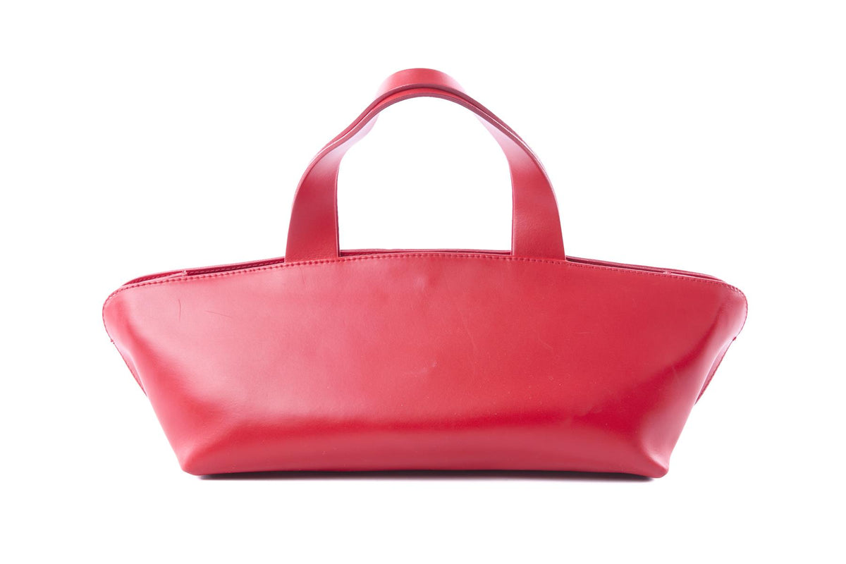 FURLA RED LEATHER TOTE BAG