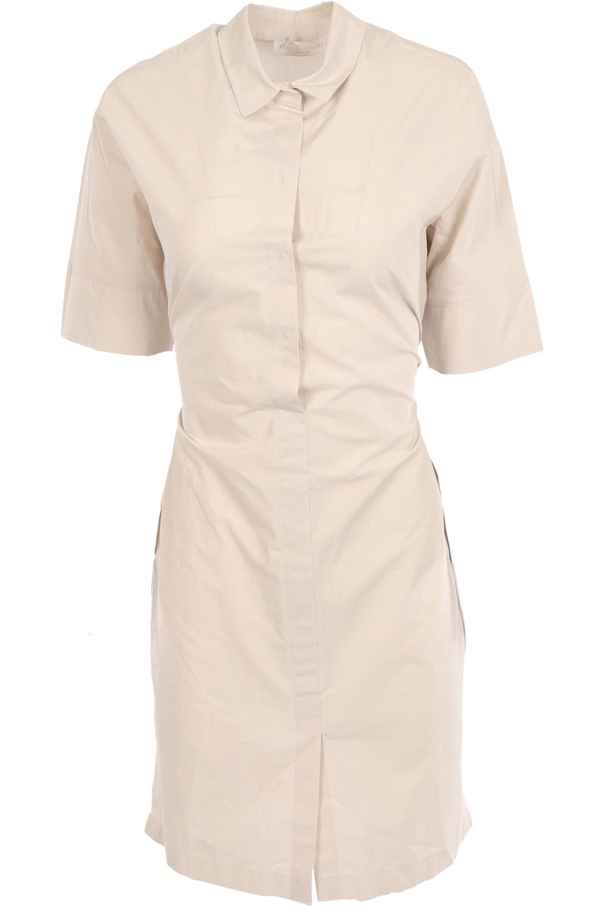 FABIANA FILIPPI GREY COTTON MIDI DRESS XSMALL