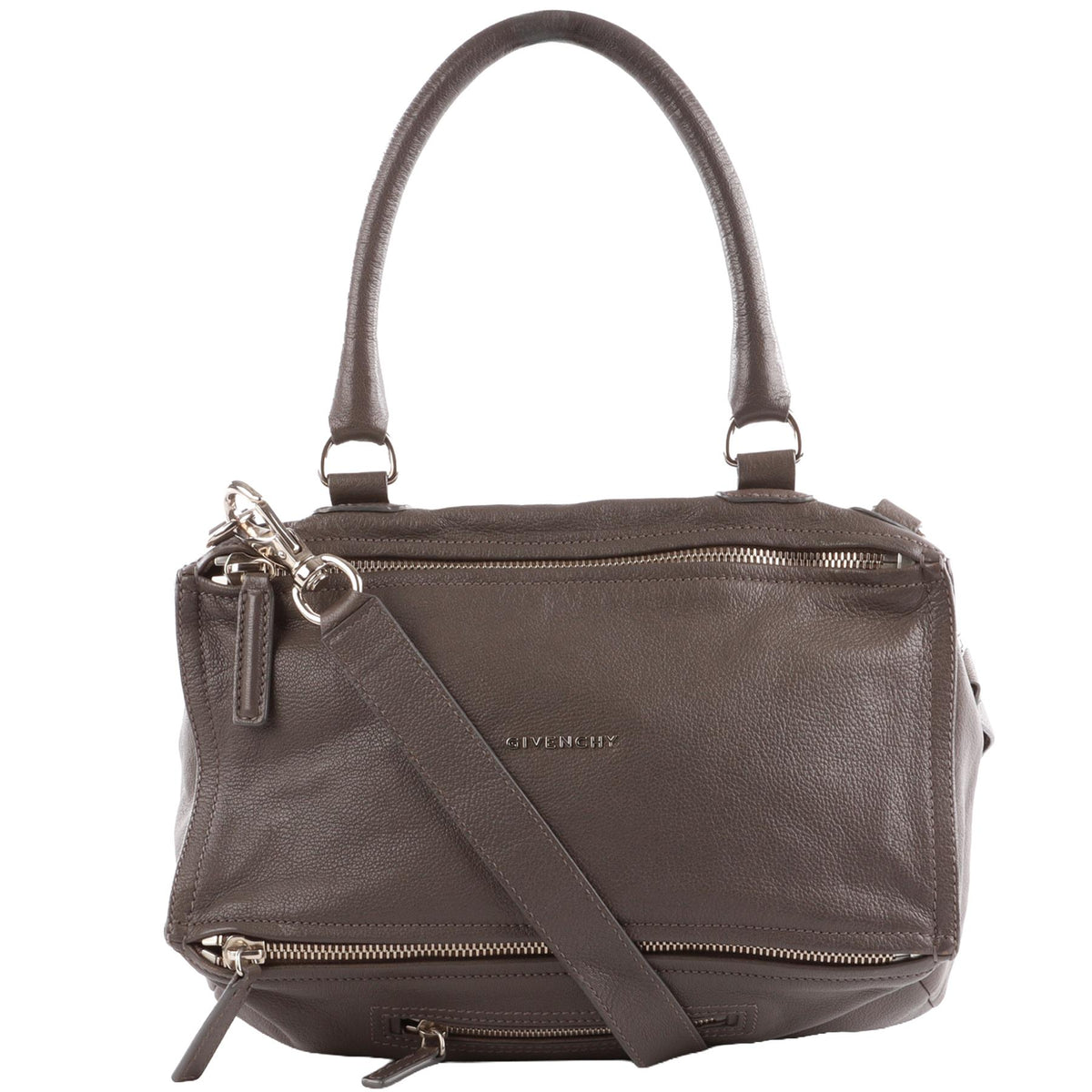 GIVENCHY GREY PANDORA MEDIUM LEATHER SHOULDER BAG