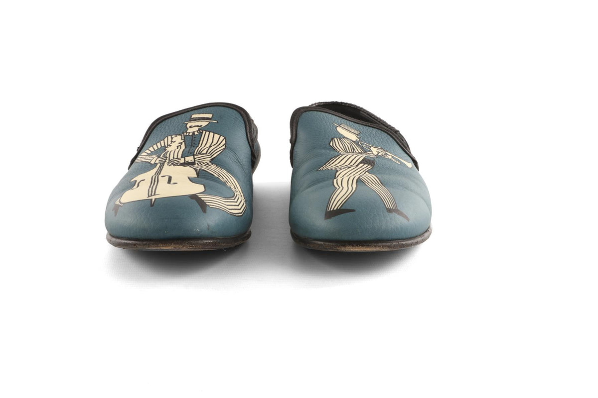 DOLCE & GABBANA BLUE MEN'S LEATHER LOAFERS UK 9 EU 43 US 10