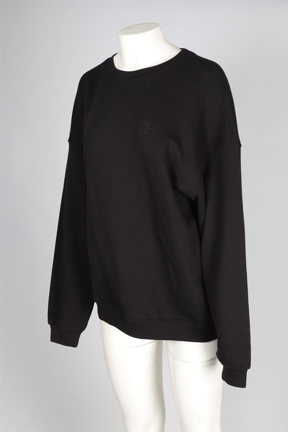 ETERNE BLACK COTTON SWEATSHIRT MEDIUM