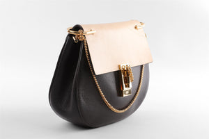 CHLOÉ BLACK DREW MEDIUM LEATHER SHOULDER BAG